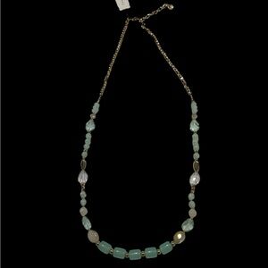 Talbots Gold-Tone Sea Glass Beaded Necklace